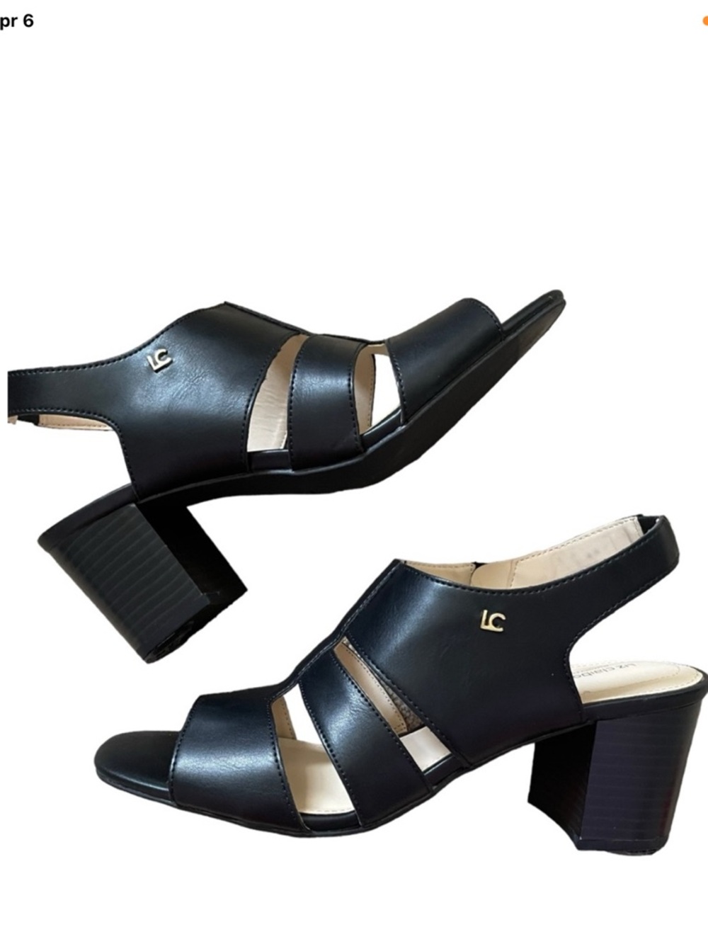 Liz Claiborne Bowen Black Strappy Block Heel Slingback Sandal Size 9 - Picture 5 of 13